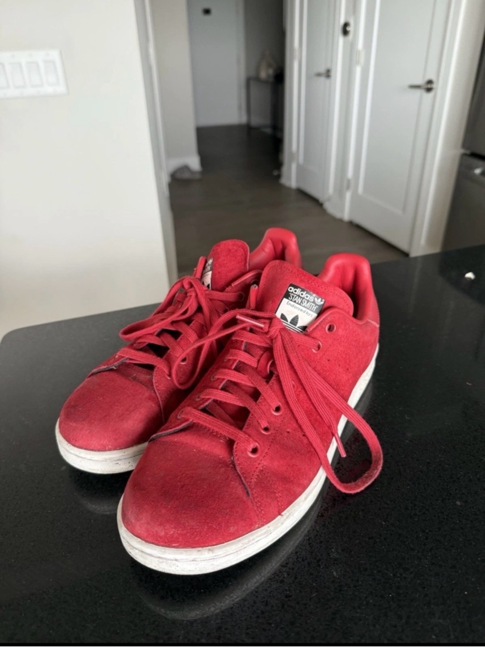 adidas Red Suede Low-Top Sneakers